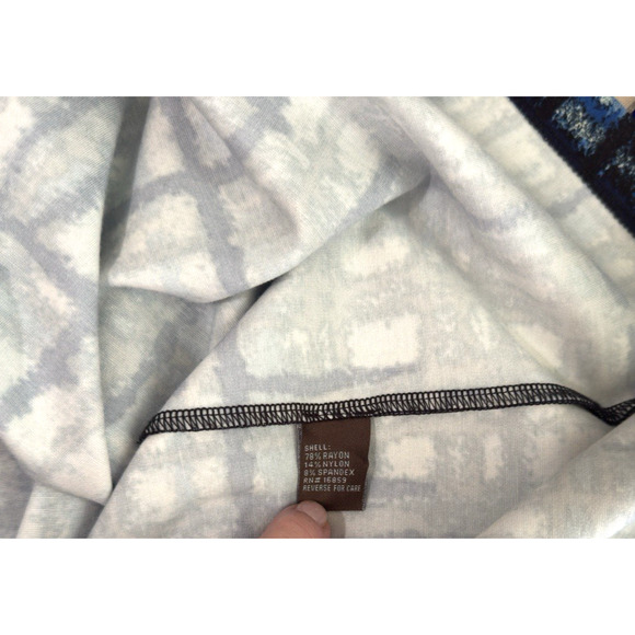 J. McLaughlin Size L Blue Black Abstract Plaid Jersey Sheath Dress Sleeveless - Picture 5 of 6